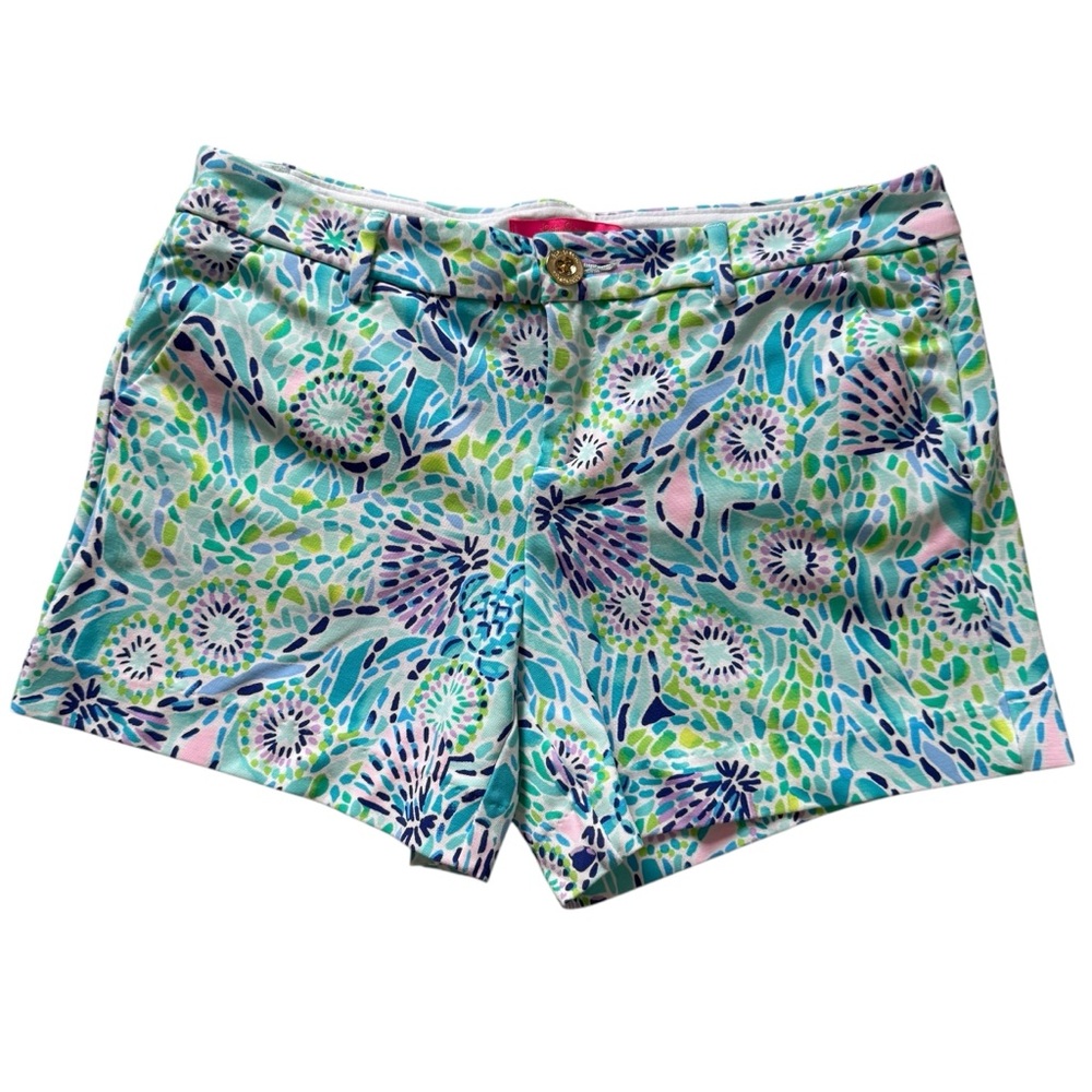 Lilly Pulitzer Callahan Knit Short In Blue Ibiza Open Water Size 6